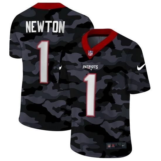 New England Patriots 1 Cam Newton Men Nike 2020 Black CAMO Vapor Untouchable Limited Stitched NFL Jersey