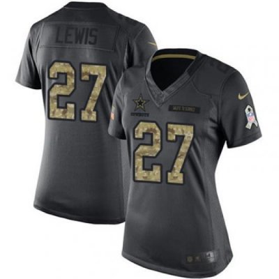 Nike Cowboys #27 Jourdan Lewis Black Womens 2016 Salute to Service NFL Limited Jersey