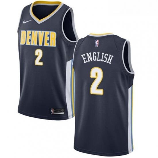 Womens Nike Denver Nuggets 2 Alex English Swingman Navy Blue Road NBA Jersey Icon Edition