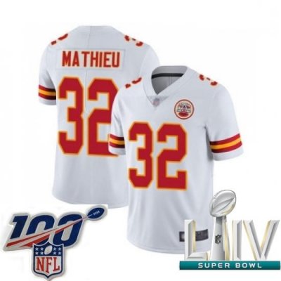 2020 Super Bowl LIV Youth Kansas City Chiefs #32 Tyrann Mathieu White Vapor Untouchable Limited Player Football Jersey