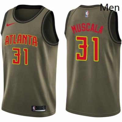 Mens Nike Atlanta Hawks 31 Mike Muscala Swingman Green Salute to Service NBA Jersey