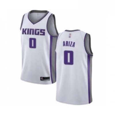 Mens Sacramento Kings 0 Trevor Ariza Authentic White Basketball Jersey Association Edition