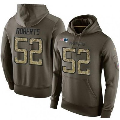 NFL Nike New England Patriots 52 Elandon Roberts Green Salute To Service Mens Pullover Hoodie