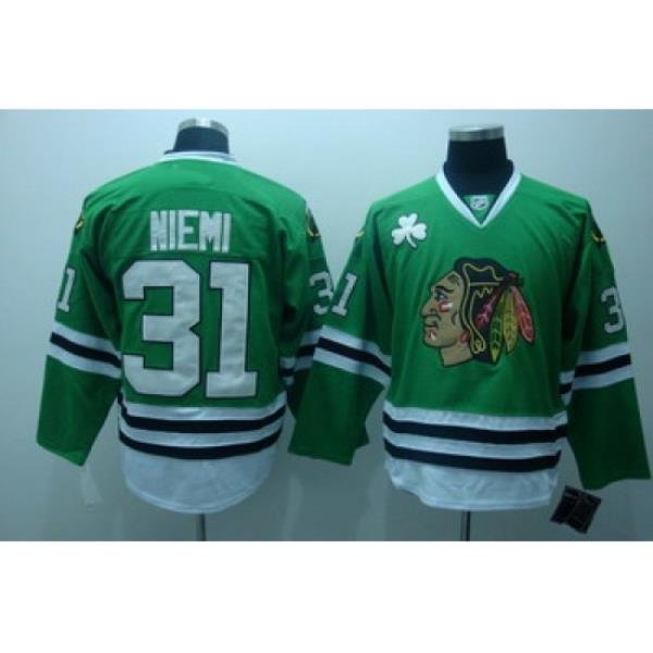 Chicago Blackhawks 31 Niemi green Ice Hockey Jerseys