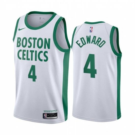 Men Nike Boston Celtics 4 Carsen Edward White NBA Swingman 2020 21 City Edition Jersey