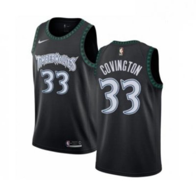 Mens Nike Minnesota Timberwolves 33 Robert Covington Swingman Black Hardwood Classics Jersey