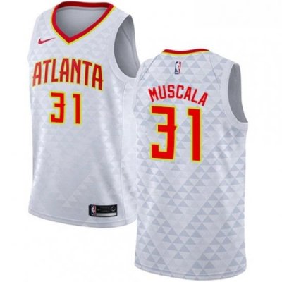 Youth Nike Atlanta Hawks 31 Mike Muscala Authentic White NBA Jersey Association Edition