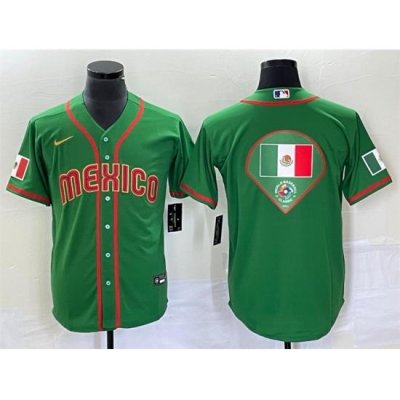 Men Mexico Baseball 2023 Green World Baseball Classic Team Big Logo Stitched Jersey