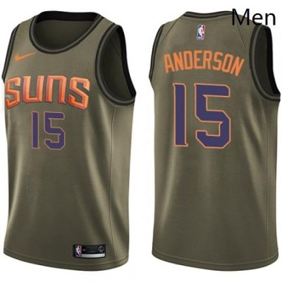 Mens Nike Phoenix Suns 15 Ryan Anderson Swingman Green Salute to Service NBA Jersey