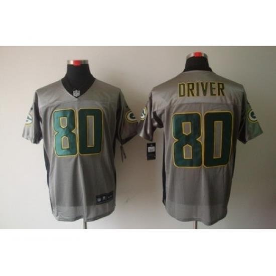 Nike Green Bay Packers 80 Donald Driver Grey Elite Shadow NFL Jersey