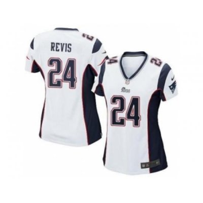 Women's Nike New England Patriots #24 Darrelle Revis White Stitched NFL Jersey