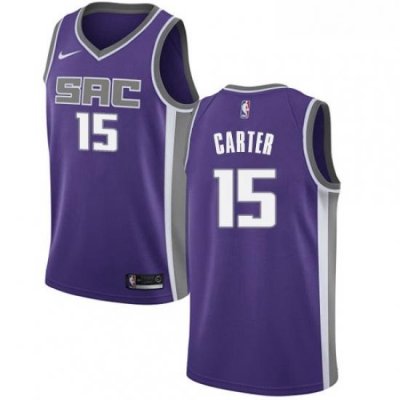 Womens Nike Sacramento Kings 15 Vince Carter Authentic Purple Road NBA Jersey Icon Edition