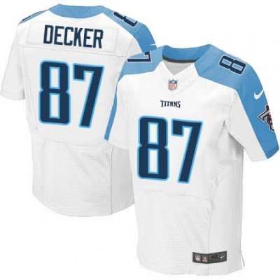 Nike Titans #87 Eric Decker White Mens Stitched NFL Elite Jersey