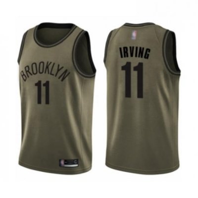 Youth Brooklyn Nets 11 Kyrie Irving Swingman Green Salute to Service Basketball Jersey