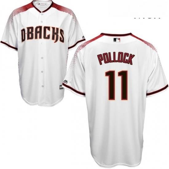 Mens Majestic Arizona Diamondbacks 11 A J Pollock Replica White Home Cool Base MLB Jersey