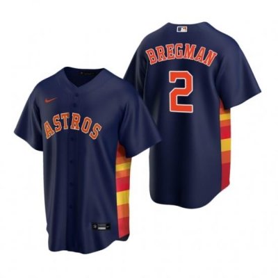 Mens Nike Houston Astros 2 Alex Bregman White Orange CooperstoWn Collection Home Stitched Baseball Jerse