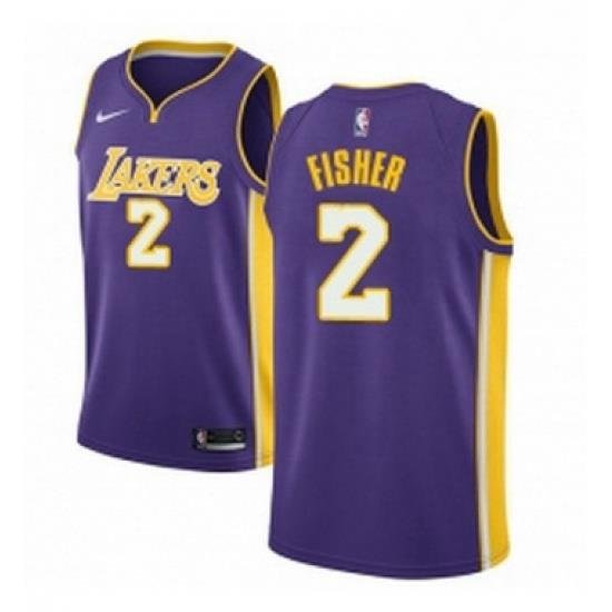 Youth Nike Los Angeles Lakers 2 Derek Fisher Swingman Purple NBA Jersey Statement Edition