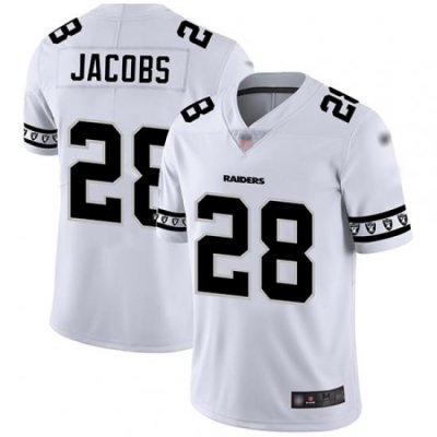 Raiders 28 Josh Jacobs White Mens Stitched Football Limited Team Logo Fashion Jersey