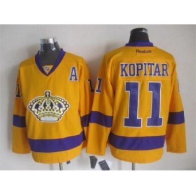 NHL Los Angeles Kings #11 Anze Kopitar yellow jerseys