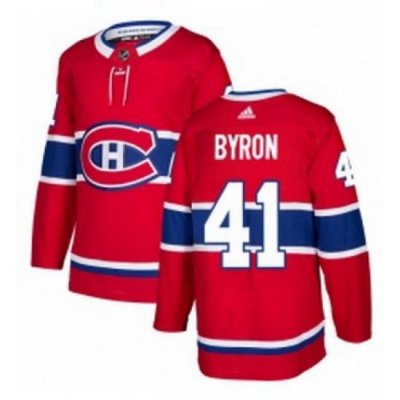 Mens Adidas Montreal Canadiens 41 Paul Byron Authentic Red Home NHL Jersey