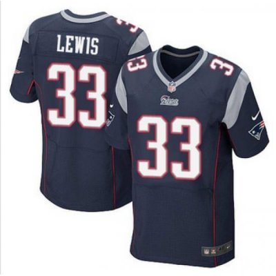 New New England Patriots #33 Dion Lewis Navy Blue Team Color Mens Stitched NFL Elite Jersey