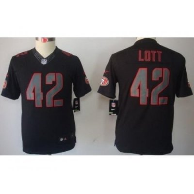 Nike San Francisco 49ers 42 Ronnie Lott Black Limited Impact NFL Jersey