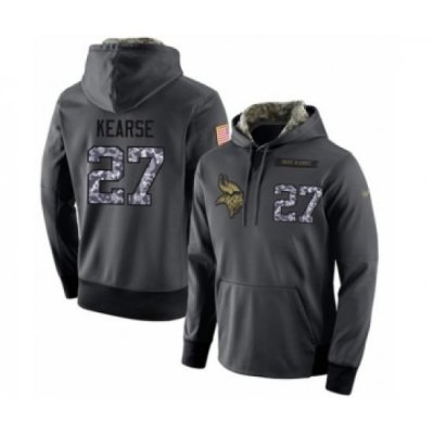 Football Mens Minnesota Vikings 27 Jayron Kearse Stitched Black Anthracite Salute to Service Player Performance Hoodie