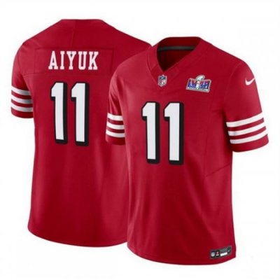 Men San Francisco 49ers 11 Brandon Aiyuk Red 2023 F U S E  Vapor Limited Throwback Stitched Football 2024 Super Bowl LVIII Jersey