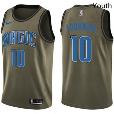 Youth Nike Orlando Magic 10 Evan Fournier Swingman Green Salute to Service NBA Jersey