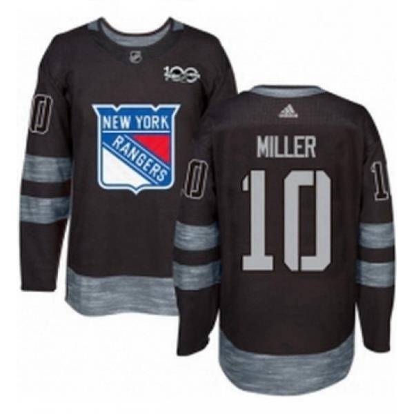 Mens Adidas New York Rangers 10 JT Miller Premier Black 1917 2017 100th Anniversary NHL Jersey