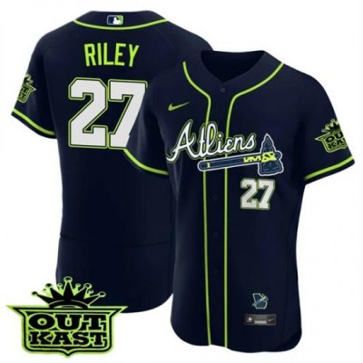 MEN 27S ATLANTA BRAVES ATLIENS 27 Austin Riley FLEX BASE JERSEY   ALL STITCHED