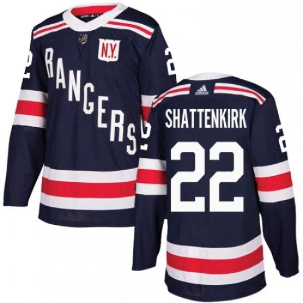 Mens Adidas New York Rangers 22 Kevin Shattenkirk Authentic Navy Blue 2018 Winter Classic NHL Jersey