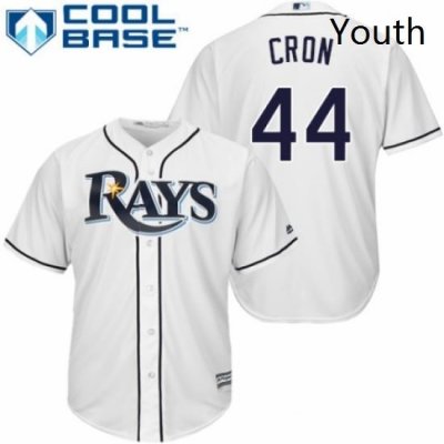 Youth Majestic Tampa Bay Rays 44 C J Cron Replica White Home Cool Base MLB Jersey