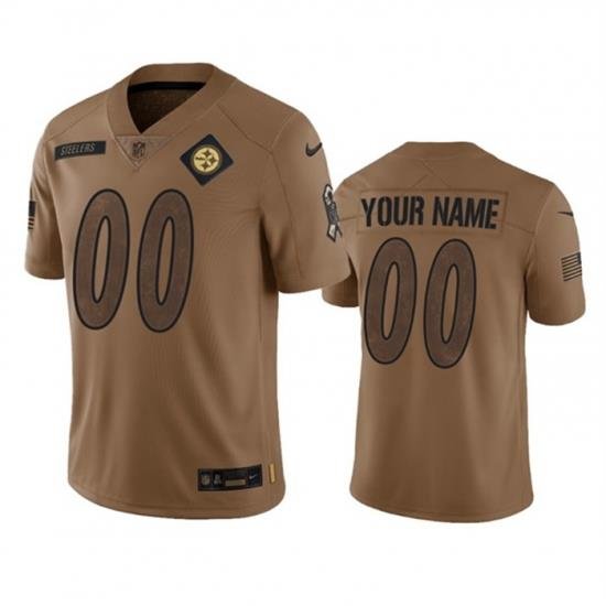 Men Women youth Pittsburgh Steelers Active Player Custom 2023 Brown Salute To Setvice Limited Stitched Football Jersey