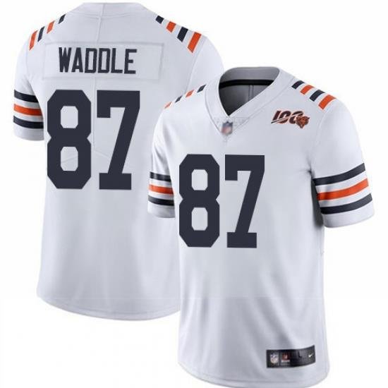 Bears 87 Tom Waddle White Alternate Men Stitched Football Vapor Untouchable Limited 100th Season Jersey