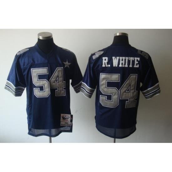 Dallas Cowboys 54 R.white 1984 Blue M&N Throwback Jerseys