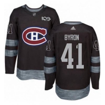 Mens Adidas Montreal Canadiens 41 Paul Byron Premier Black 1917 2017 100th Anniversary NHL Jersey