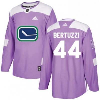 Mens Adidas Vancouver Canucks 44 Todd Bertuzzi Authentic Purple Fights Cancer Practice NHL Jersey