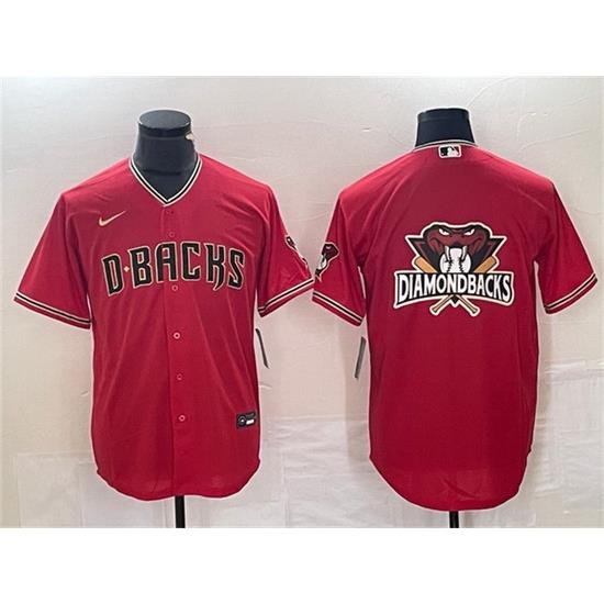 Men Arizona Diamondbacks Red Team Big Logo Cool Base Stitched Baseball Jersey