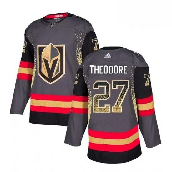 Mens Adidas Vegas Golden Knights 27 Shea Theodore Authentic Black Drift Fashion NHL Jersey