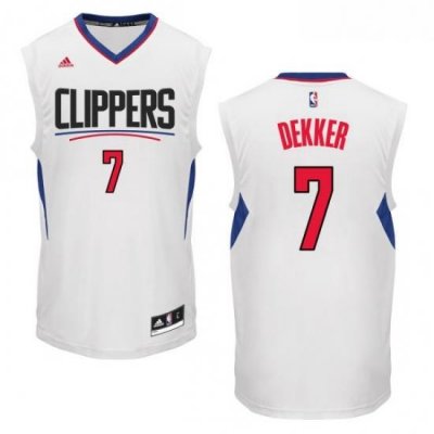 Youth Adidas Los Angeles Clippers 7 Sam Dekker Authentic White Home NBA Jersey