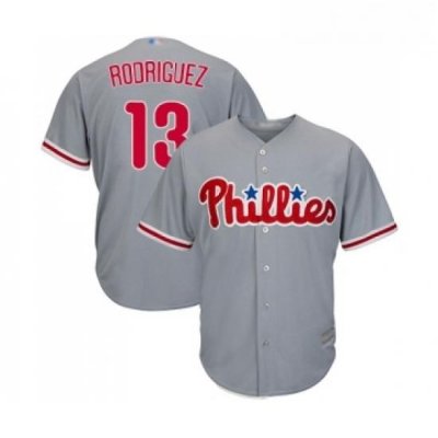 Youth Philadelphia Phillies 13 Sean Rodriguez Replica Grey Road Cool Base Baseball Jersey