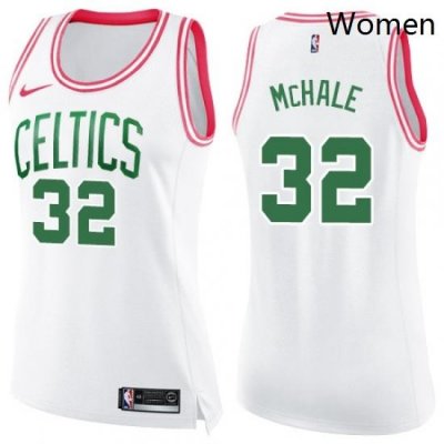 Womens Nike Boston Celtics 32 Kevin Mchale Swingman WhitePink Fashion NBA Jersey