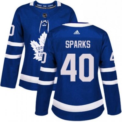 Womens Adidas Toronto Maple Leafs 40 Garret Sparks Authentic Royal Blue Home NHL Jersey