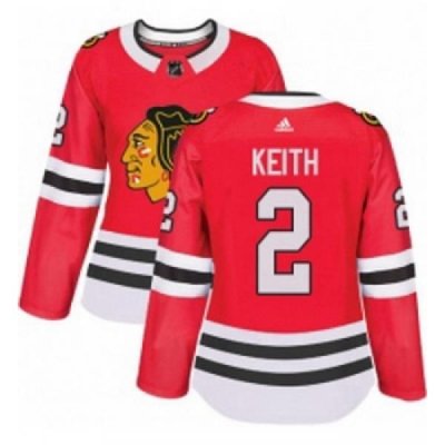 Womens Adidas Chicago Blackhawks 2 Duncan Keith Authentic Red Home NHL Jersey