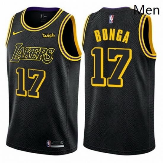 Mens Nike Los Angeles Lakers 17 Isaac Bonga Swingman Black City Edition NBA Jersey