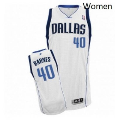 Womens Adidas Dallas Mavericks 40 Harrison Barnes Authentic White Home NBA Jersey