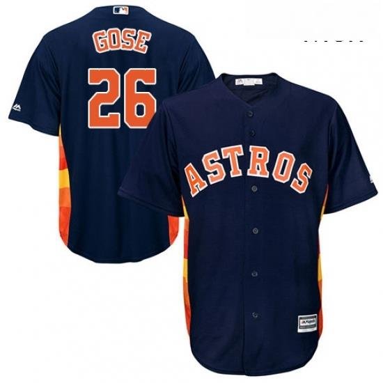 Mens Majestic Houston Astros 26 Anthony Gose Replica Navy Blue Alternate Cool Base MLB Jersey