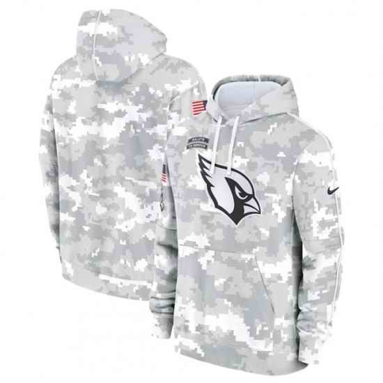 Youth Arizona Cardinals 2024 White Gray Salute To Service Pullover Hoodie