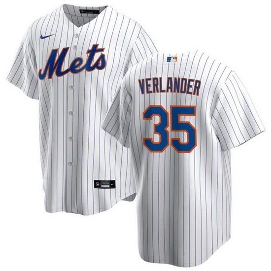 Men NeW York Mets 35 Justin Verlander White Cool Base Stitched Baseball Jersey